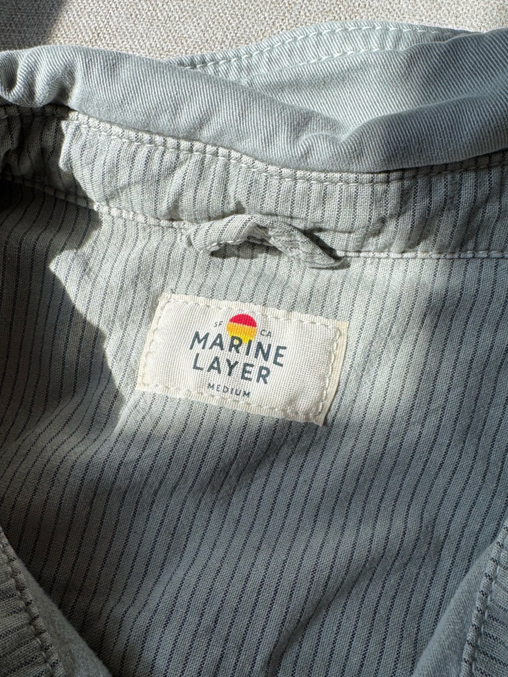 MARINE LAYER Oversized Shacket in Slate M - Picture 8 of 10
